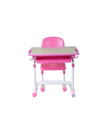 SET BIROU SI SCAUN COPII, REGLABIL PE INALTIME, PICO ROZ [6]
