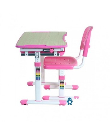 SET BIROU SI SCAUN COPII, REGLABIL PE INALTIME, PICO ROZ [5]