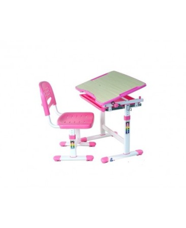 Mobilier copii - SET BIROU SI SCAUN COPII, REGLABIL PE INALTIME, PICO ROZ