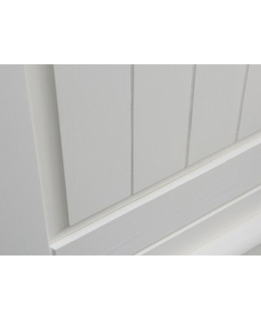 Vitrina alb-nuc Belluno Elegante din lemn de pin [4]