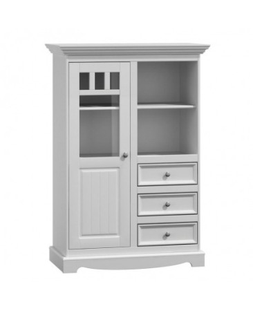 Vitrine - Vitrina alba Belluno din lemn de pin