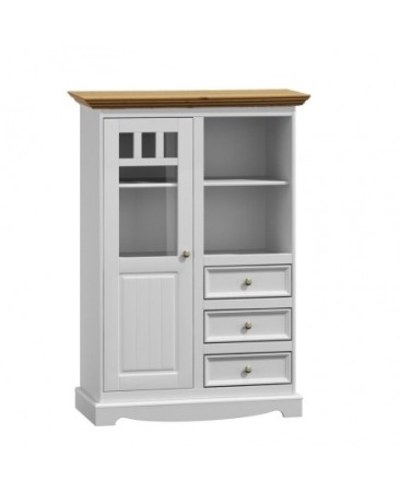 Vitrine - VITRINA ALBA/STEJAR BELLUNO DIN LEMN DE PIN