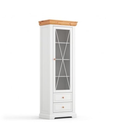 Vitrine - Vitrina ingusta din lemn Marone Elite