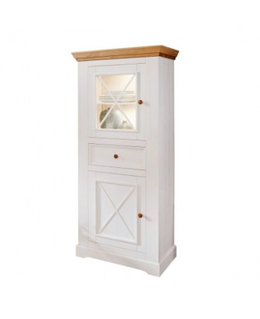 Vitrine - Vitrina Marone cu 2 Usi si 1 Sertar