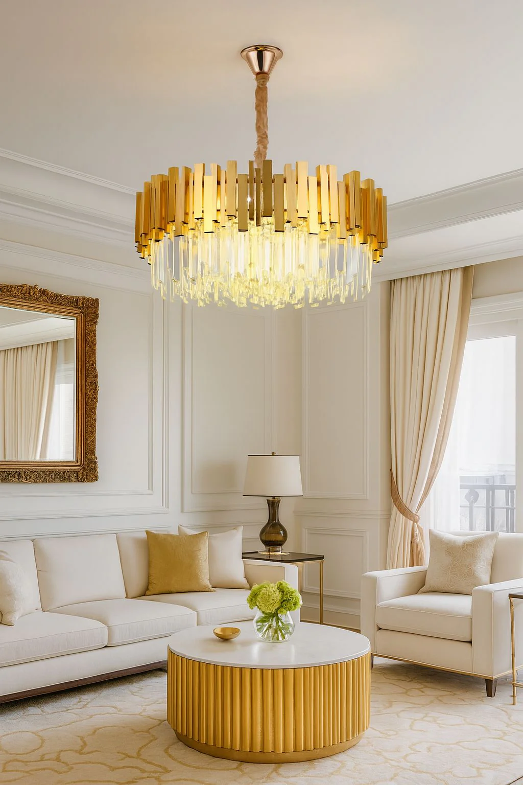 CANDELABRU AURIU CU CRISTALE, 10×E27, Ø60 CM, ELEGANTA PENTRU SPATII GENEROASE 3211/600FG [2]