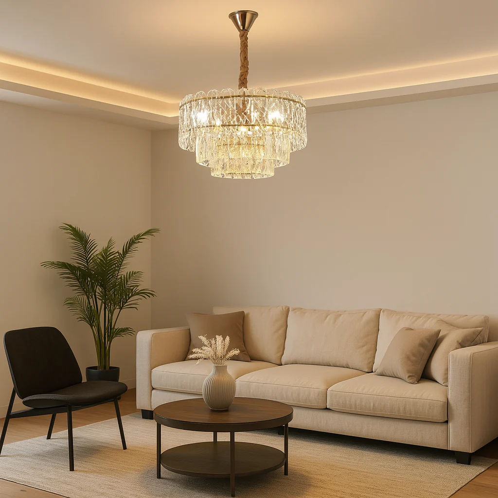 Candelabru cu 6 becuri E27 – Model H98046/500FG, Ø500 mm, finisaj auriu elegant [2]