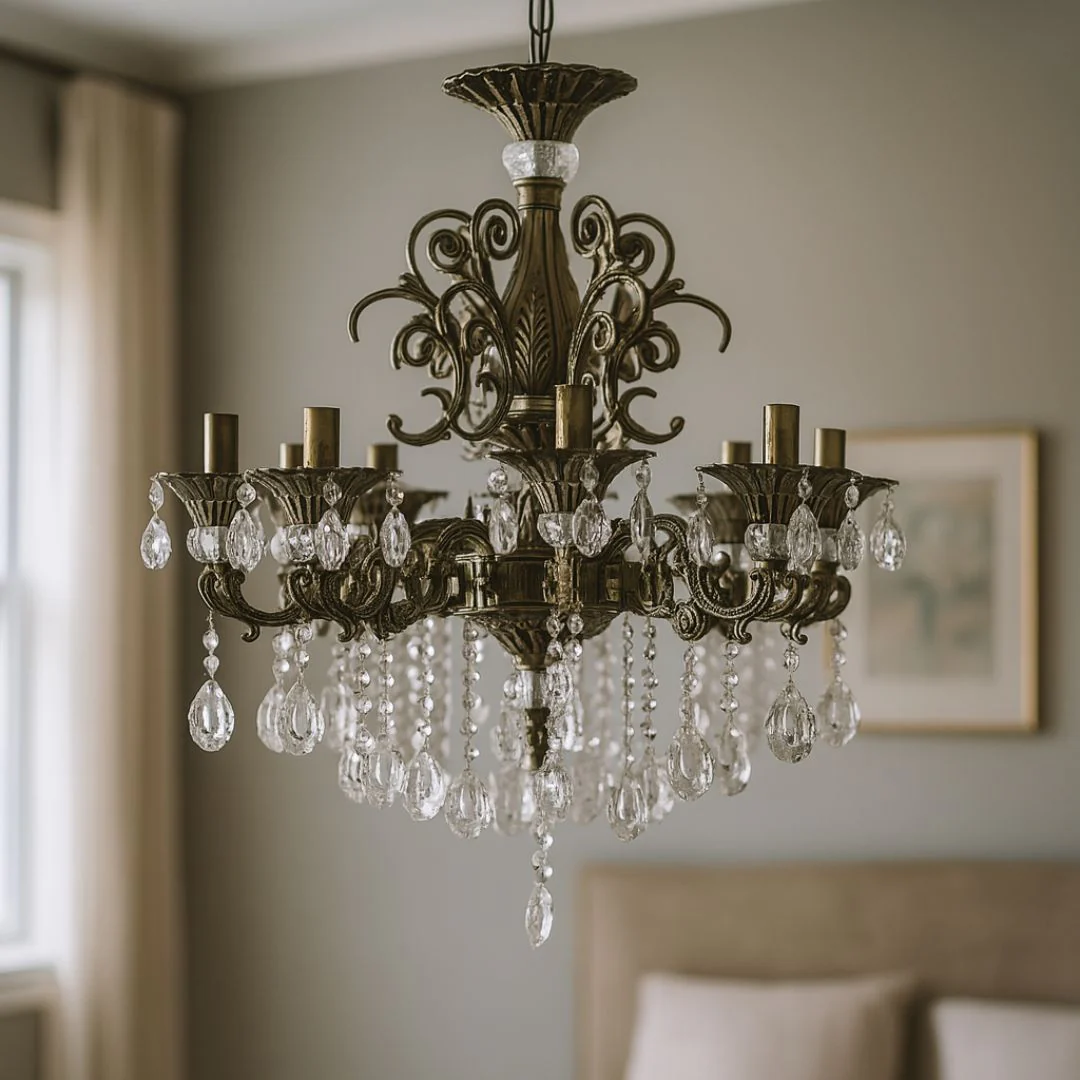 CANDELABRU CU CRISTALE,16XE14 CLASIC CROMAT PE DOUA NIVELE 2260/10+6 [2]