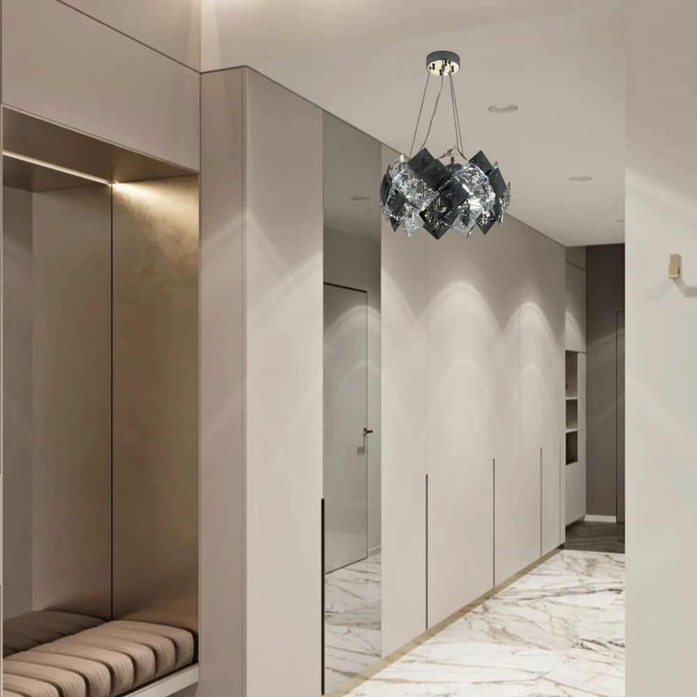 Candelabru modern cu 4 becuri E27 – Model 89005/400CR, Ø400 mm, finisaj cromat [2]