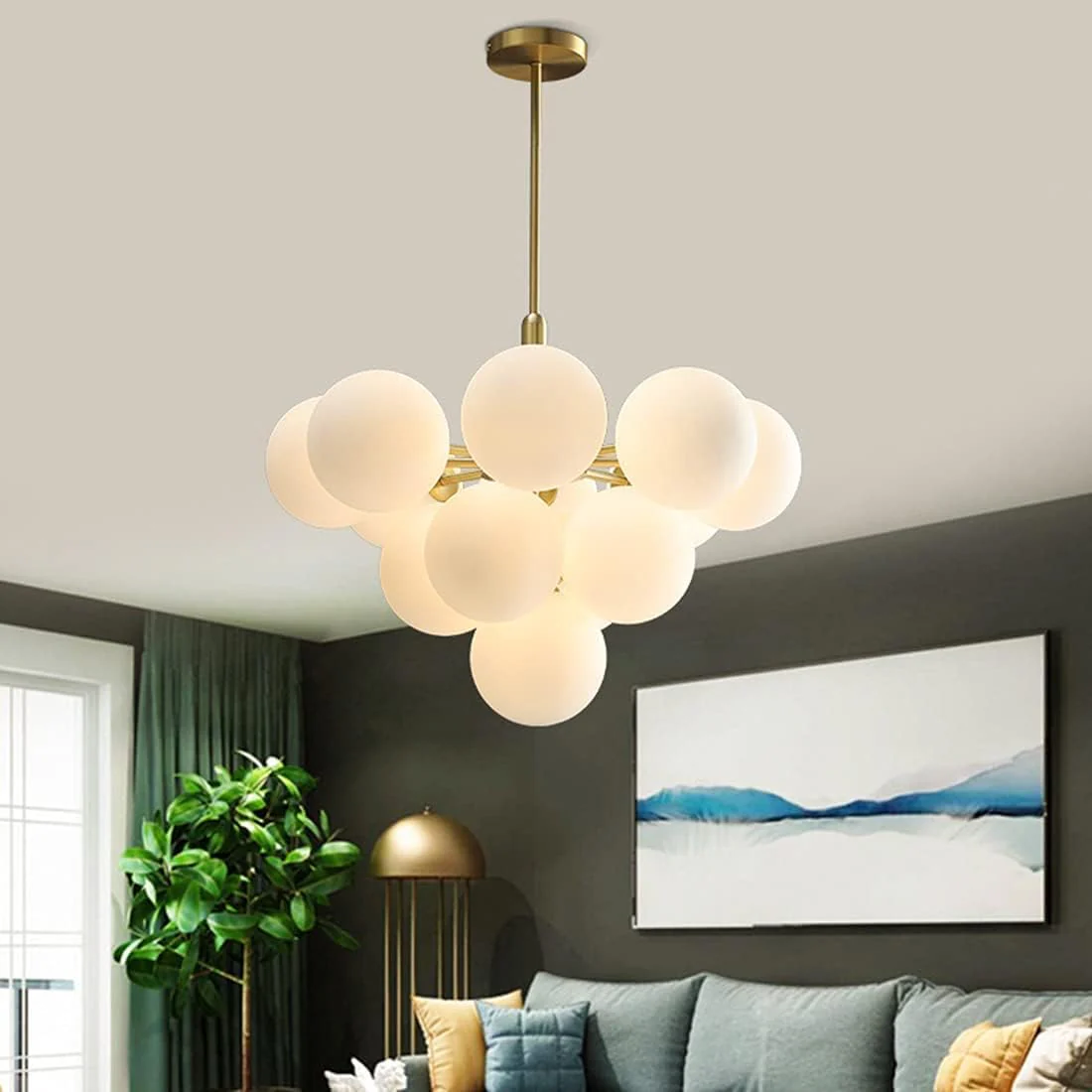 Candelabru Modern Finisaj Auriu Cu 13 Becuri [3]