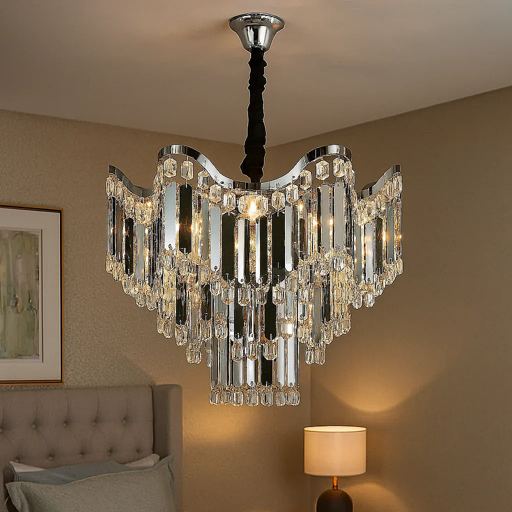 Candelabru modern, Ø450×H440 mm, 7 becuri E27, model 78012/450 CH [2]