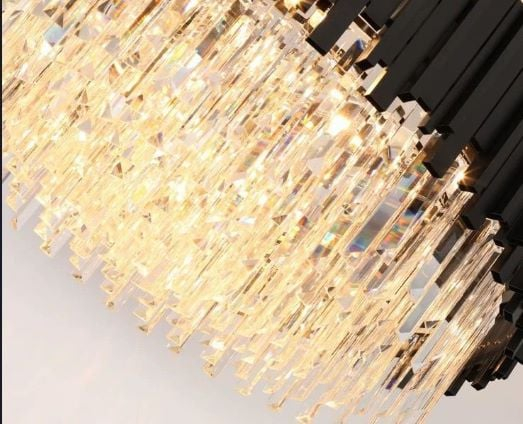 CANDELABRU NEGRU CU CRISTALE, 8×E27, 3211/800+300 CM, DESIGN ELEGANT [3]