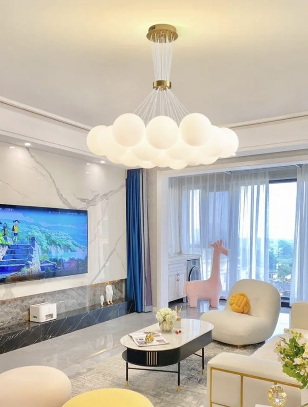 Lustra LED cu 14 globuri din sticla mata G9, Ø50 cm, H100 cm – Model 9859/14 [5]