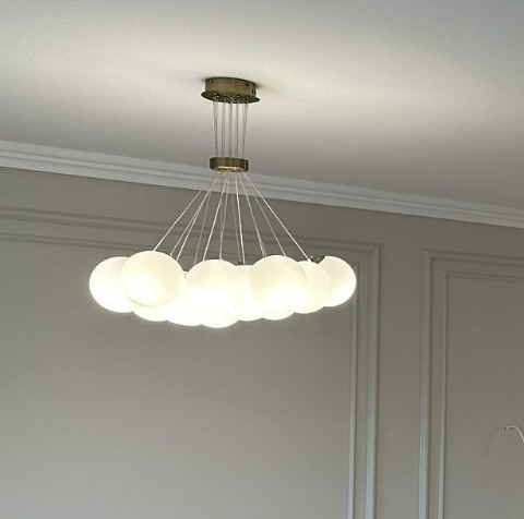 Lustra LED cu 14 globuri din sticla mata G9, Ø50 cm, H100 cm – Model 9859/14 [4]