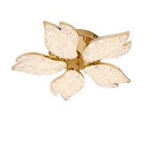 Lustra LED moderna aurie cu petale acrilice, 100W, Ø61 cm, model 9141/5 FGD, lumină 3000–6500K, telecomandă [4]