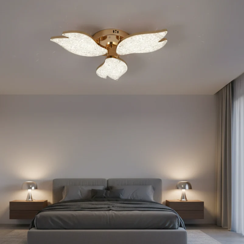 Lustra LED moderna cu 3 aripi acrilice, 60W, dimabilă cu telecomandă, Ø54 cm, model 9141/3 FGD [3]