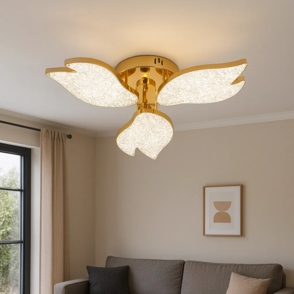 Lustra LED moderna cu 3 aripi acrilice, 60W, dimabilă cu telecomandă, Ø54 cm, model 9141/3 FGD [2]