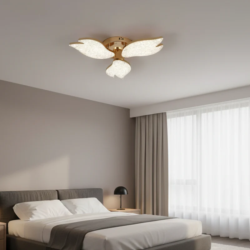 Lustra LED moderna cu 3 aripi acrilice, 60W, dimabilă cu telecomandă, Ø54 cm, model 9141/3 FGD [4]