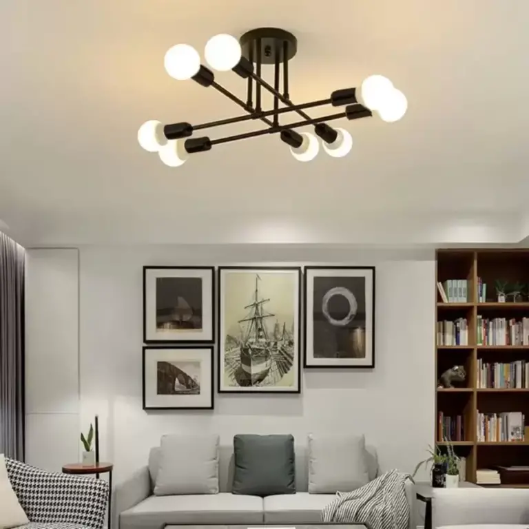 Lustra LED modernă neagră cu 8 becuri – Design minimalist E27 – 9855/8 [5]