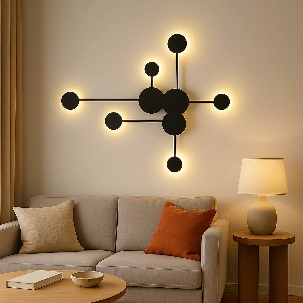 Lustra LED neagră, design geometric, 36×2W, 860×770×40 mm, 71086/3+3 Black [4]