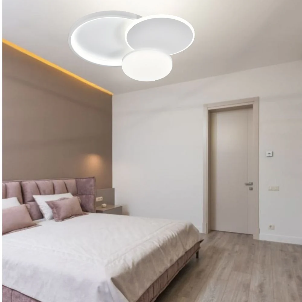 Lustră LED rotundă albă cu lumină reglabilă și telecomandă – 66056WH [2]