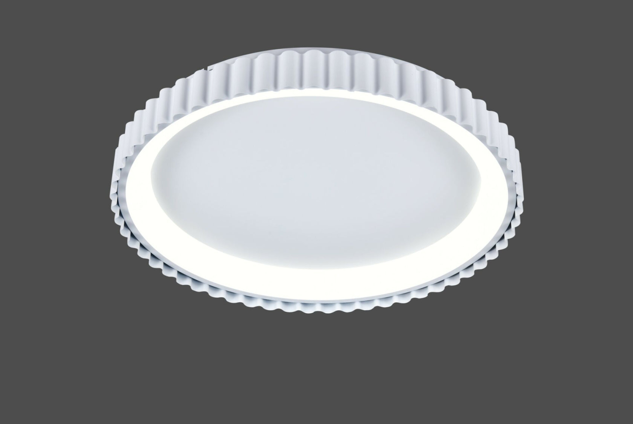 Lustră LED Rotundă Albă cu Margini Decorative și Telecomandă – 62W, Reglabilă 3000–6500K [2]