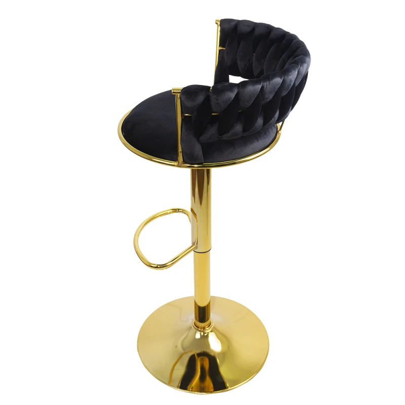 Scaun Bar Catifea Negru - Elegant, Stabil, Reglabil ,Insula [2]