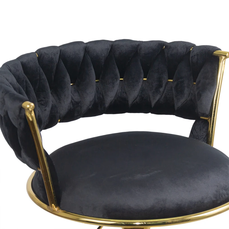 Scaun Bar Catifea Negru - Elegant, Stabil, Reglabil ,Insula [3]