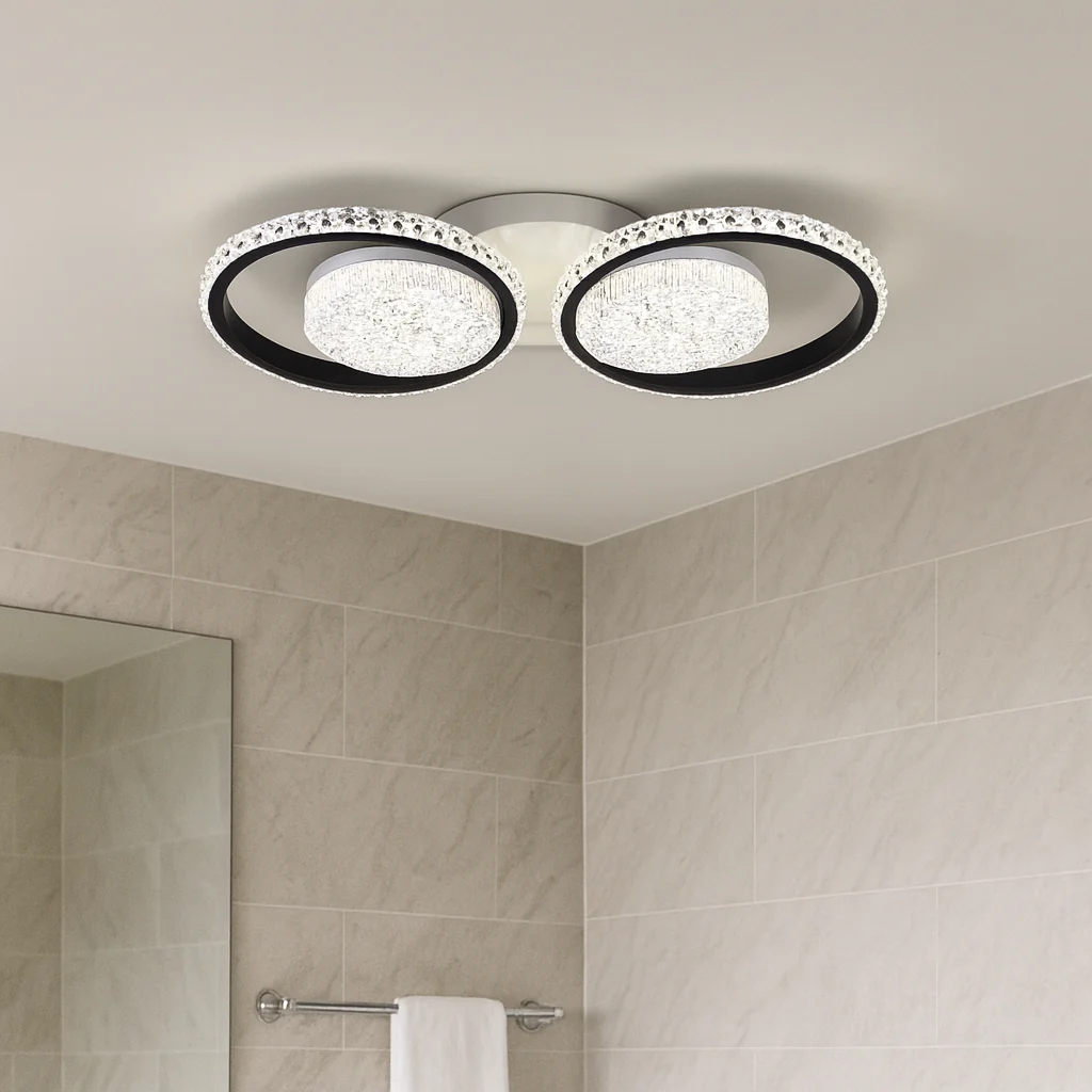 Lustre LED - Lustra LED modernă, 2 inele și lumină reglabilă, 26232/2+2 WH, 96W