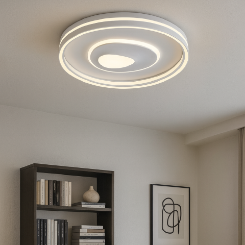 Plafoniere - Aplica/Plafonieră LED Rotundă Albă 144W – Reglabilă 3000–6500K cu Telecomandă