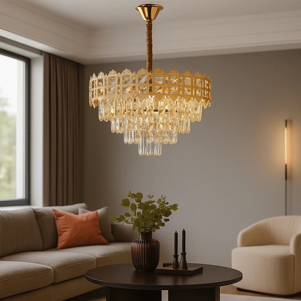 Candelabre - Candelabru auriu 70065-400 GD cu 5 socluri E27, stil modern pentru spații elegante