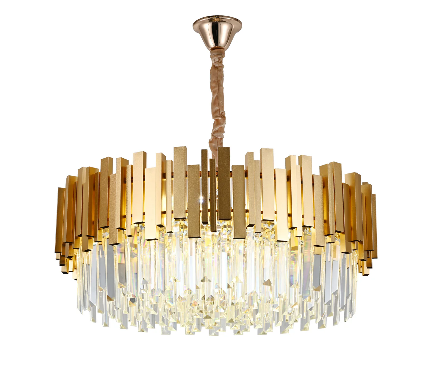 Candelabre - CANDELABRU AURIU CU CRISTALE, 8×E27, Ø50 CM, DESIGN ELEGANT 3211/500FG