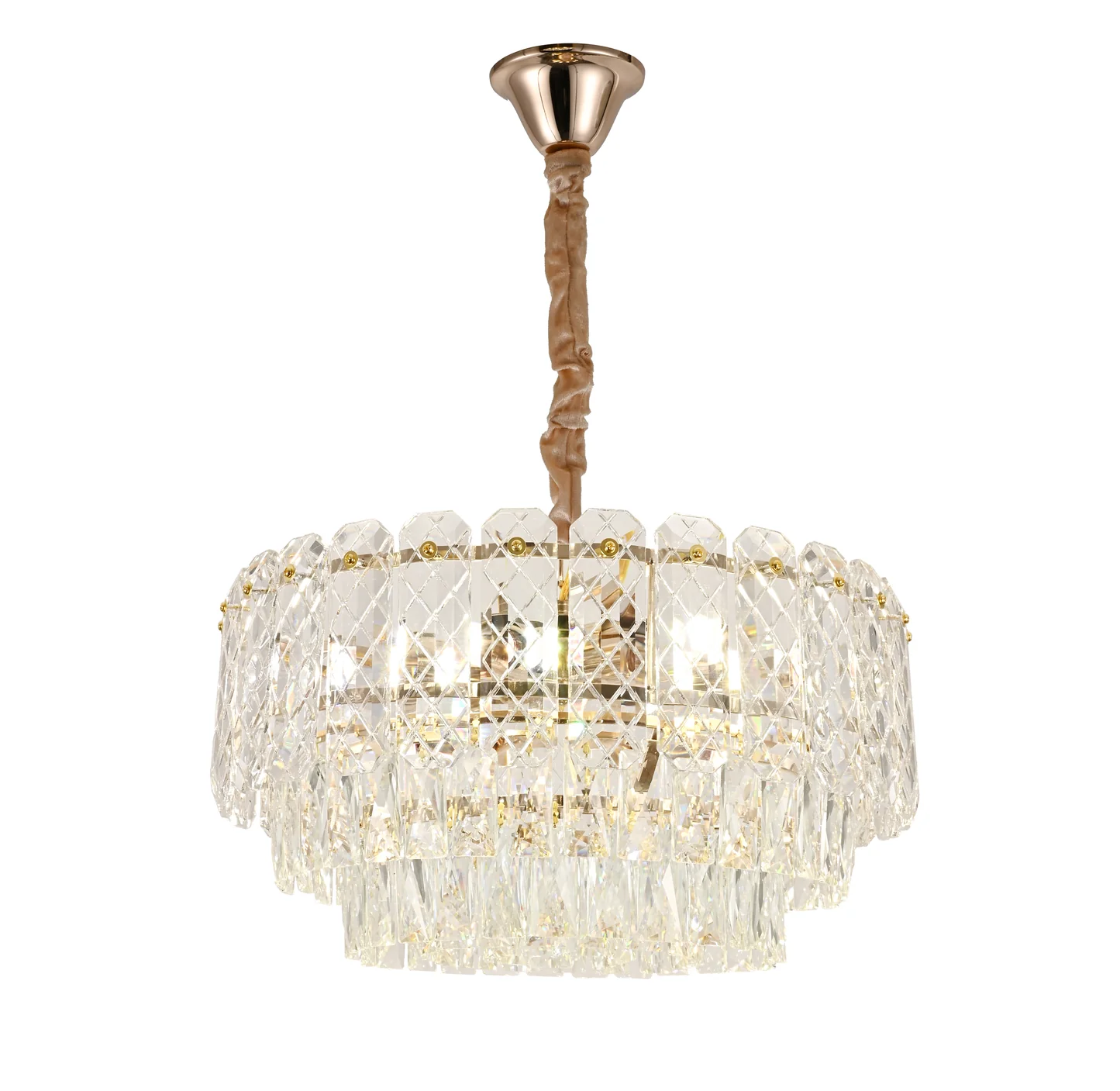 Candelabre - Candelabru cu 6 becuri E27 – Model H98046/500FG, Ø500 mm, finisaj auriu elegant