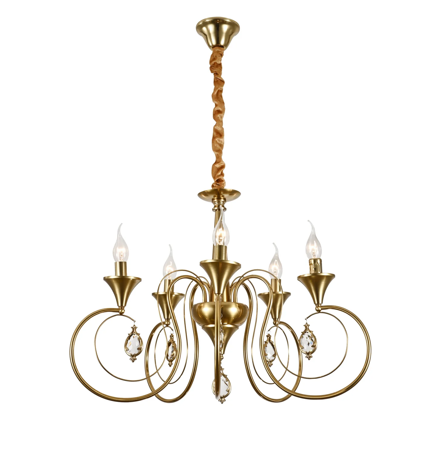 Candelabre - CANDELABRU CU 8 BRAȚE E14, CUPRU ANTIC, Ø450×H430 MM, DESIGN CLASIC CU CRISTALE DECORATIVE 20317/8