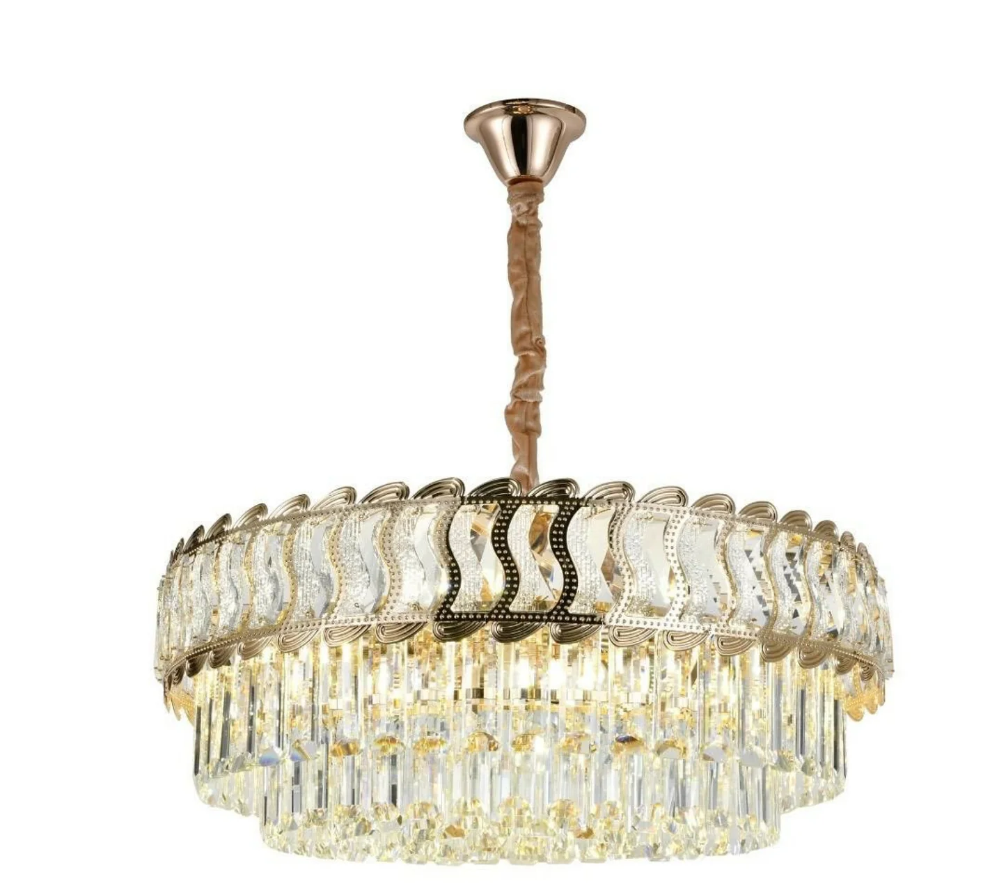 Candelabre - Candelabru cu cristale, 10 surse E27, Ø ≈ 600 mm, finisaj auriu – model 3526/600 FG