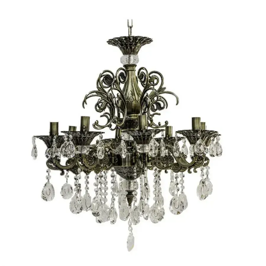 Candelabre - CANDELABRU CU CRISTALE,16XE14 CLASIC CROMAT PE DOUA NIVELE 2260/10+6