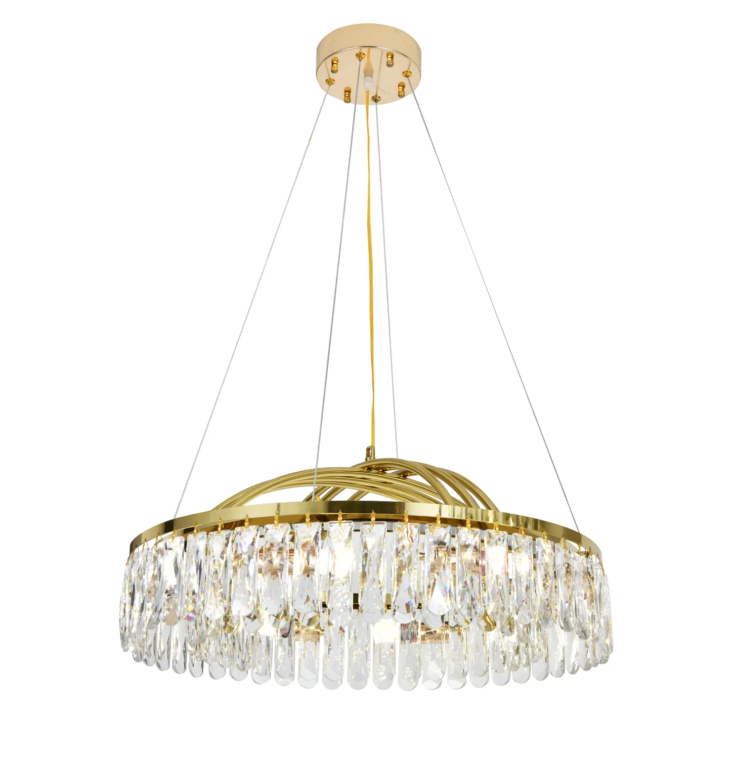 Candelabre - Candelabru LED cu cristale și iluminare dublă, 10 surse E27 + LED 54W, Ø ≈ 610 mm, finisaj bronz – model 6249/600