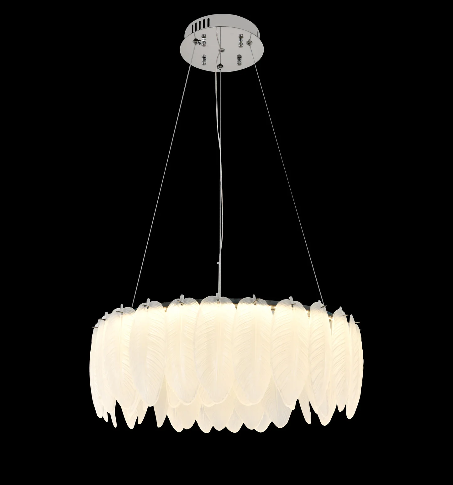 Candelabre - Candelabru LED L500×H185 mm, LED 96W, design cu cristale verticale și structură aurie modernă 98293/500
