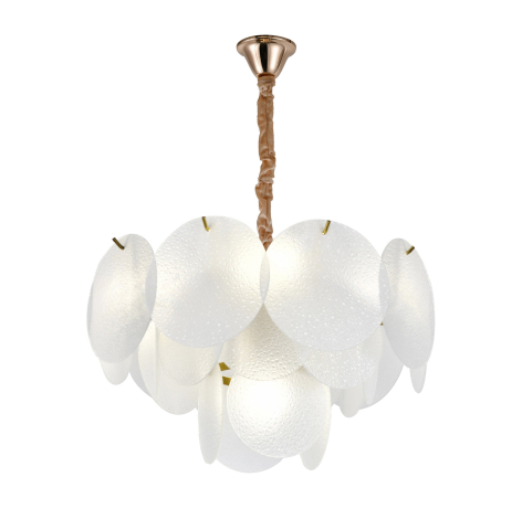 Candelabre - Candelabru modern cu abajururi din sticlă mata, 5 becuri E27, Ø40 cm, H25 cm, model 5867-400 TB