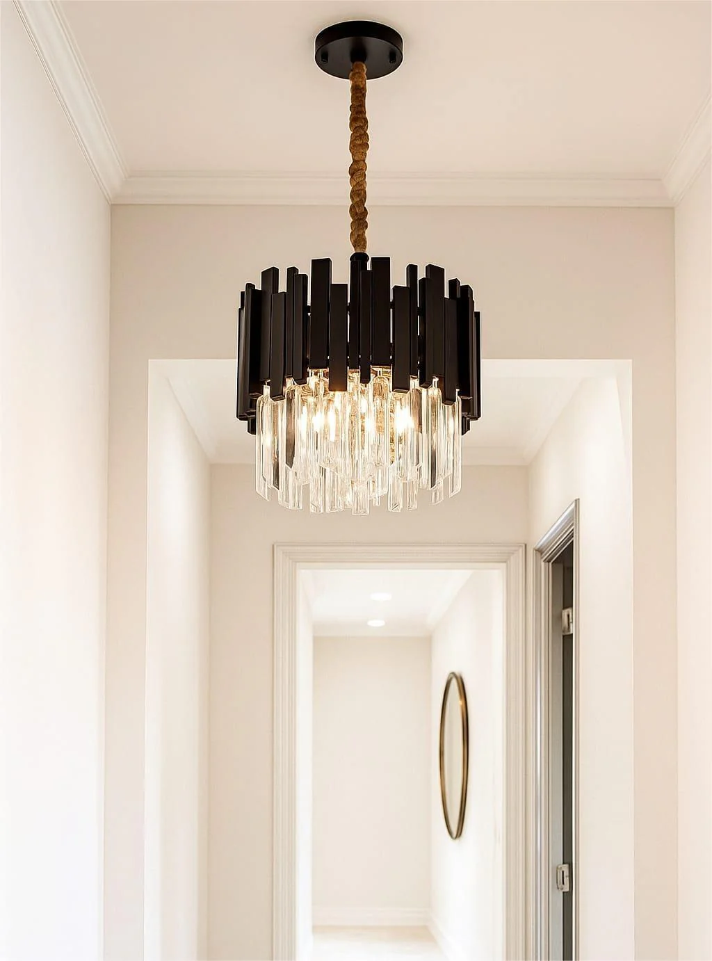 Candelabre - CANDELABRU NEGRU CU CRISTALE, 3×E27, 3211/30 CM, BK DESIGN ELEGANT ȘI MODERN