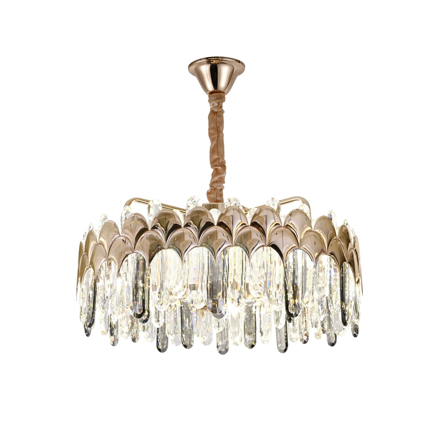 Candelabre - Candelabru Ø580×H285 mm, LED 244W, cristale lungi și structură aurie pentru spații premium 98093/600