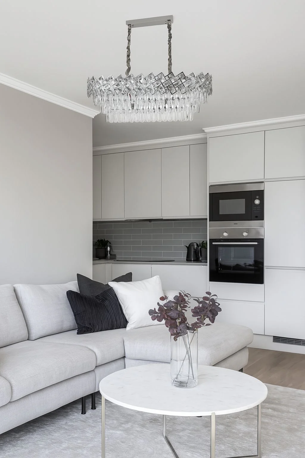 Candelabre - CANDELABRU RECTANGULAR CU CRISTALE S8650/800+300, 8 × 60W