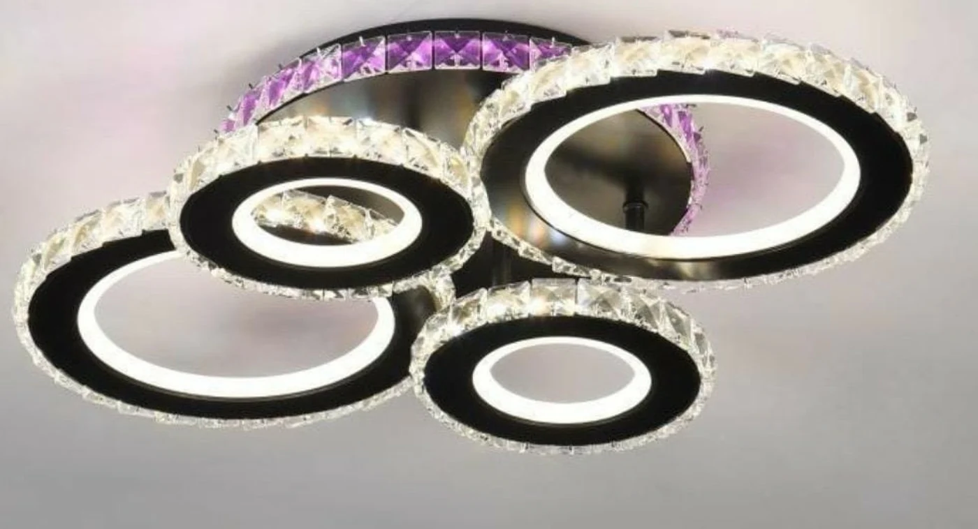 Lustre LED - LUSTRA LED 177W CU TELECOMANDĂ, 545X445X160 MM, LUMINĂ REGLABILĂ 3000–6500K – MODEL 19373/2+2BK