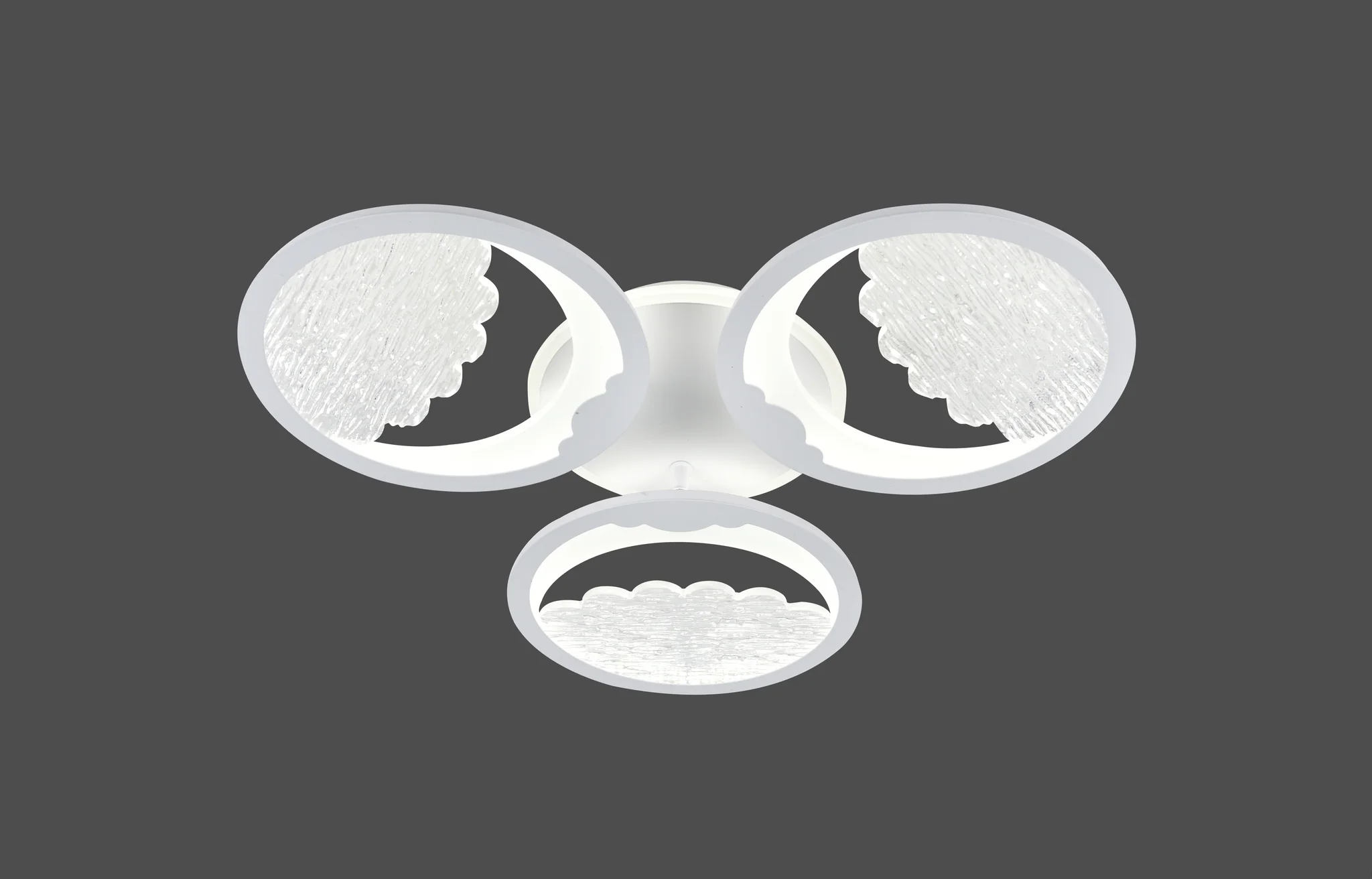 Lustre LED - Lustra LED Moderna 66036/3T WH, 3000–6500K, Telecomanda, Ø53.5 cm – Alb