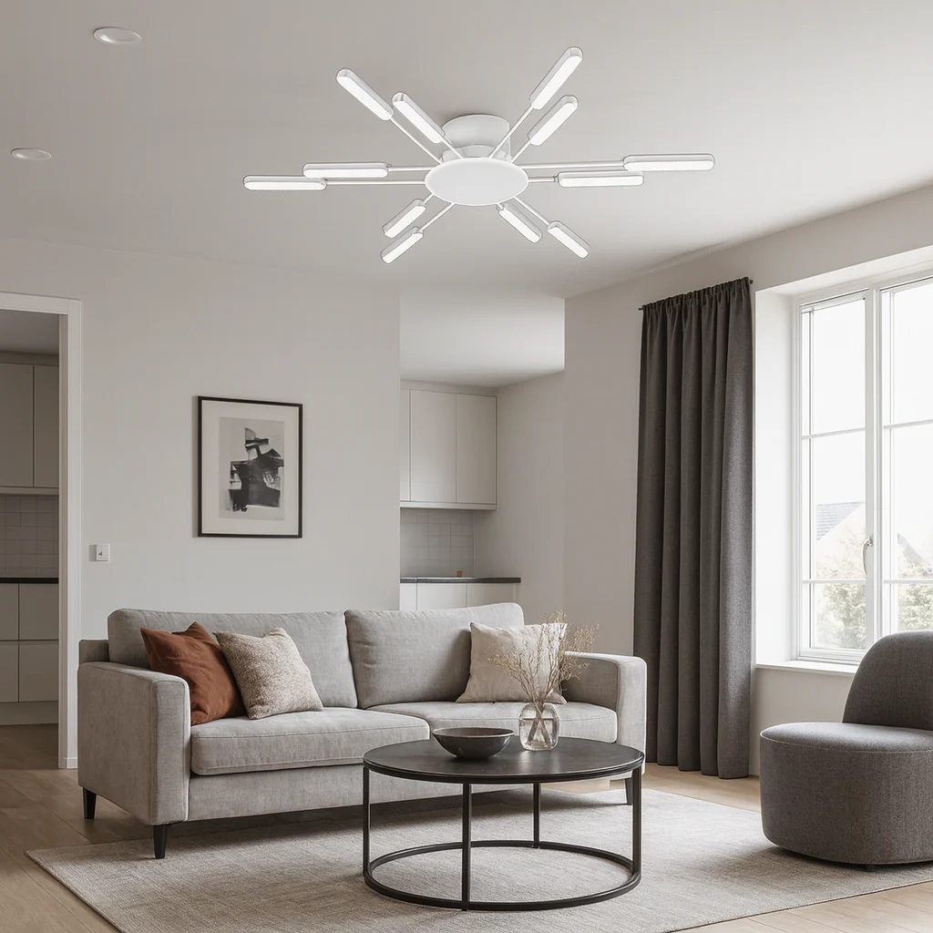 Lustre LED - Lustra LED modernă, D842×H70 mm, 66×2W, 3000–6500K, cu telecomandă, 77263/12WH+CR