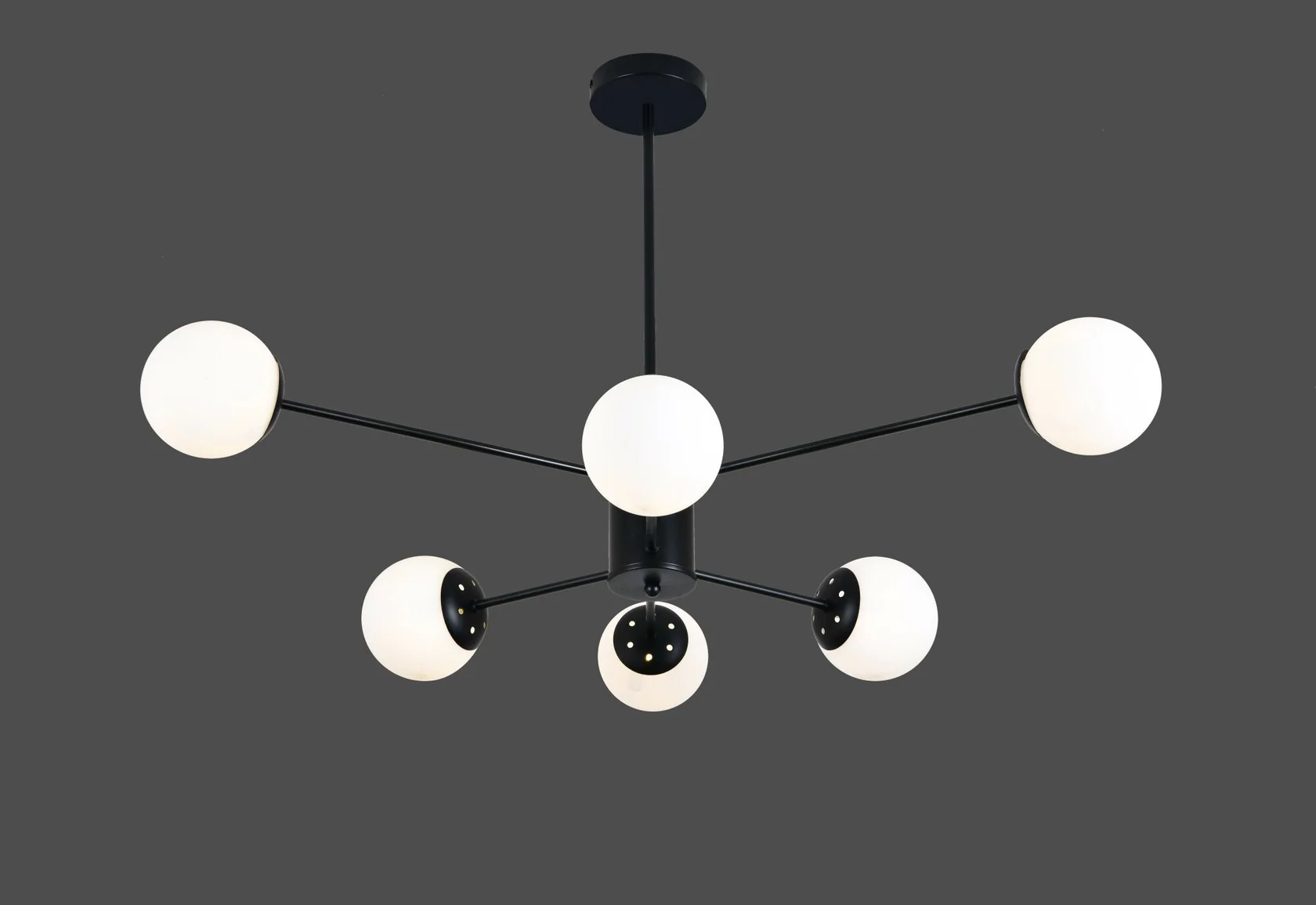 Lustre LED - Lustra LED moderna neagra cu 6 brațe – Design elegant pentru living – 9856/6