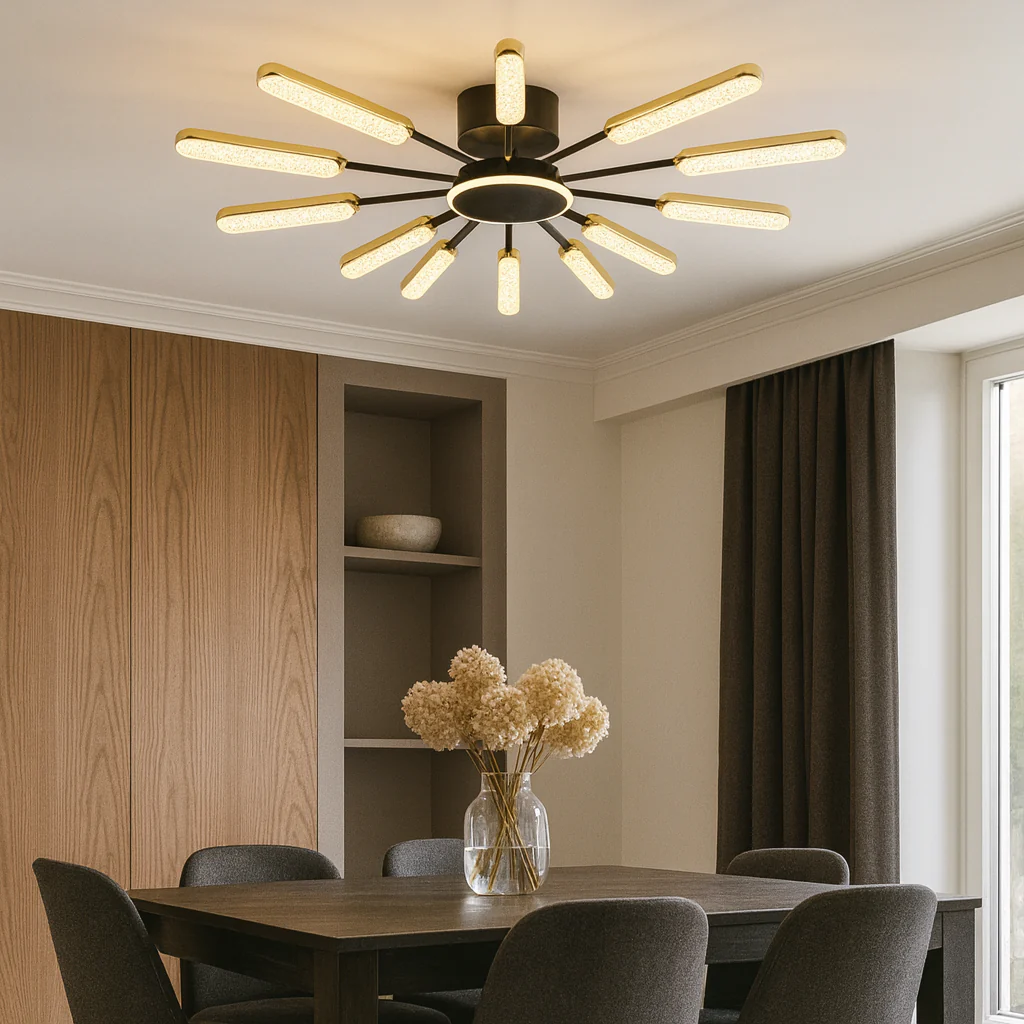 Lustre LED - Lustra LED moderna, Ø862×H70 mm, 94×2W, reglaj 3000–6500K, telecomanda, 77265/6+6BK+JIN