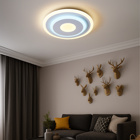Plafoniere - Plafonieră LED Rotundă 46W Ø240 mm – Lumină Reglabilă 3000–6500K pentru Interior