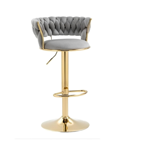 Scaune - Scaun Bar Catifea Gri ABS 118 - Elegant, Stabil, Reglabil