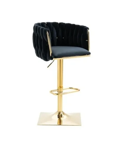 Scaune - Scaun Make-up Glamour, Negru cu Baza Aurie ,Insula