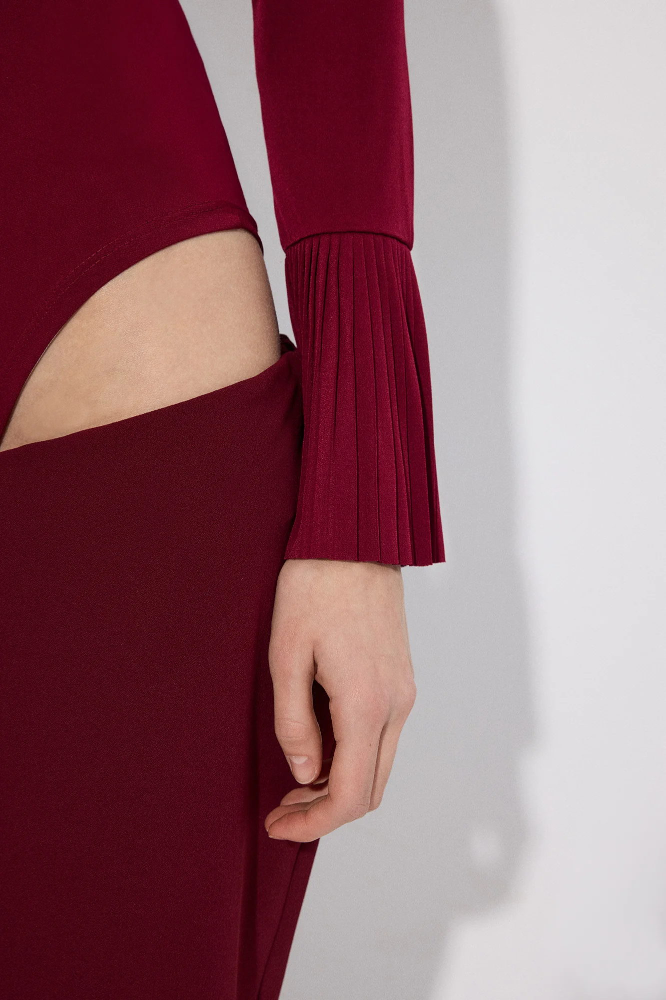 Body cu Manșete Plisate | AMEVIE BURGUNDY [3]